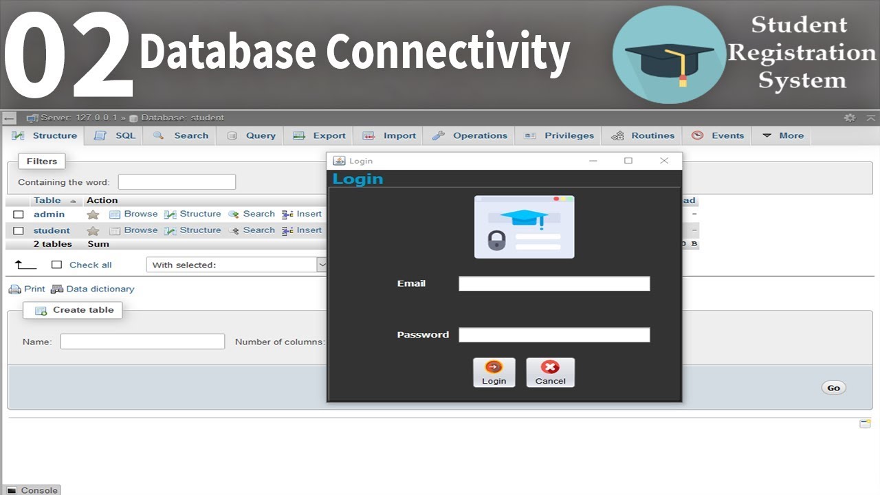 Database connectivity | Student Registration System part2
