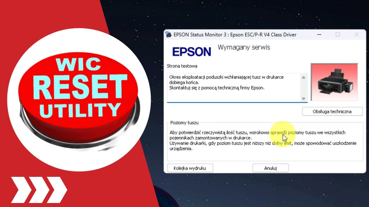 Darmowy RESET poduszki wchłaniającej w drukarce EPSON !