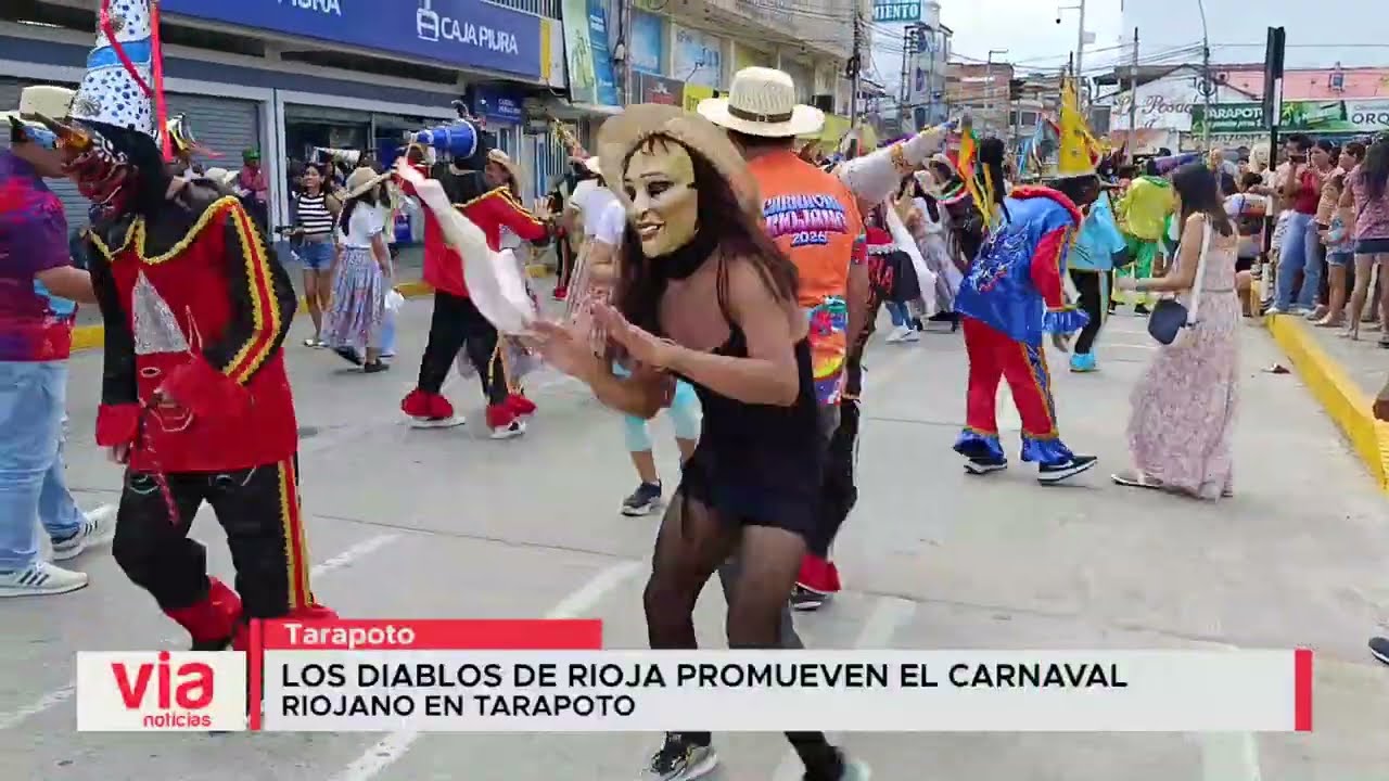 Los Diablos de Rioja promueven el carnaval riojano en Tarapoto