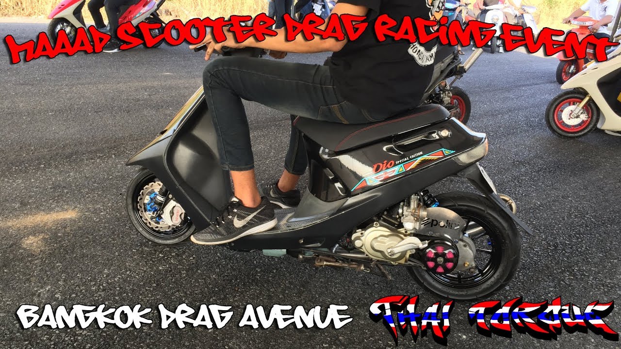 Insane Honda Scooter Drag Racing Event, Thailand