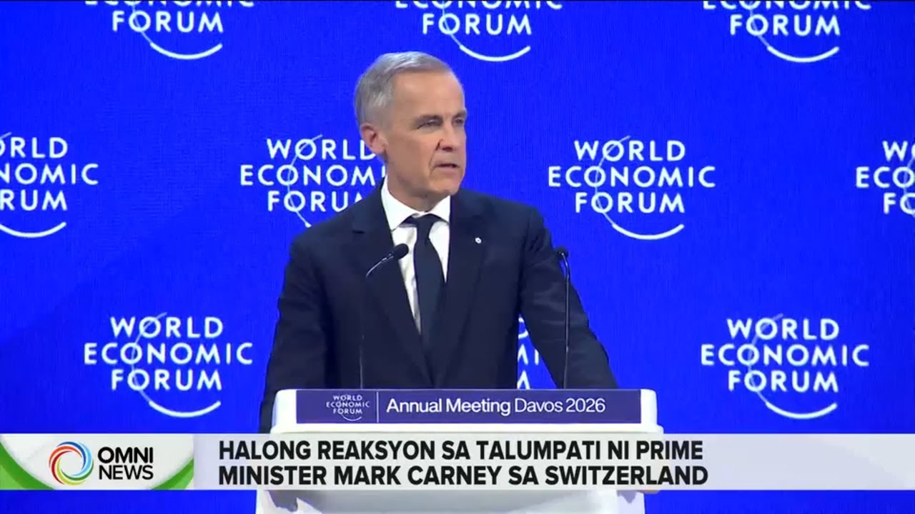 Halong reaksyon sa talumpati ni Carney sa Davos, Switzerland | OMNI News Filipino