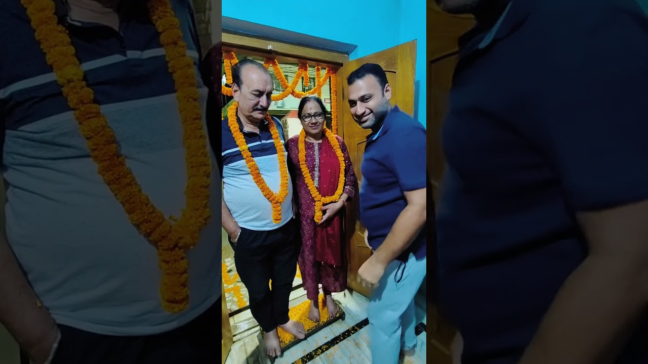 welcome back MOM & DAD from chardham yatra #surprise welcome ❤️