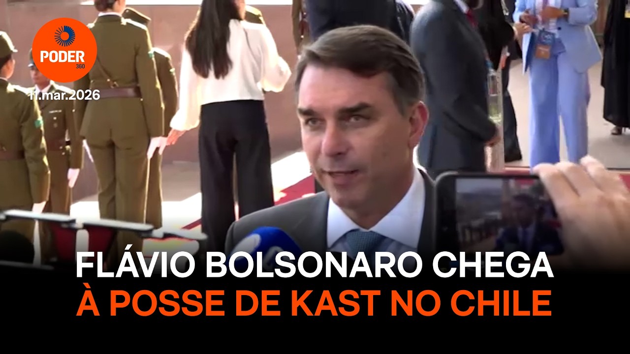 Flávio Bolsonaro chega à posse de Kast no Chile
