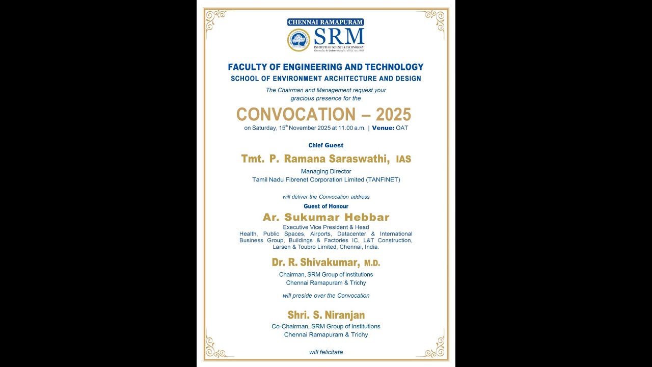 SEAD Convocation 2025| SRM IST Ramapuram