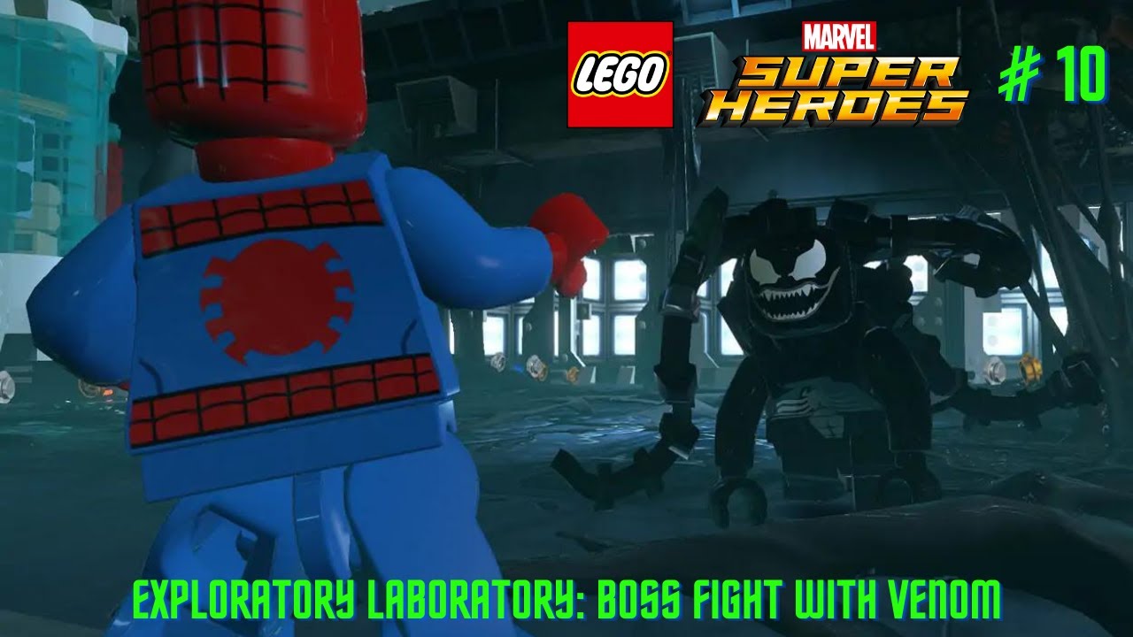 Lego Marvel Super Heroes #10- Exploratory Lab: Black Widow, Hawkeye & Spider-Man battle Venom.