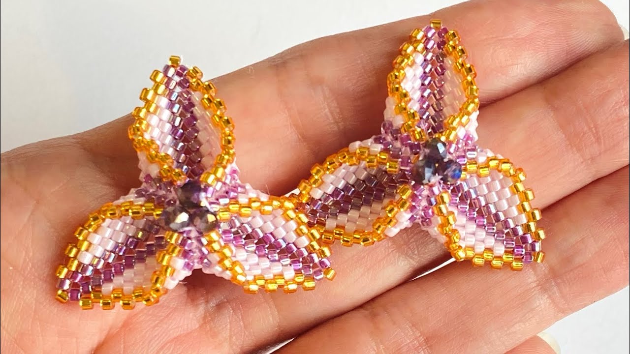Flores de 3 pétalos/ Flores en 3D miyuki/Peyote triangular