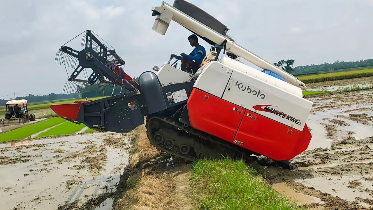 Kubota Harvester King 2 Deep Mud Paddy Cutting