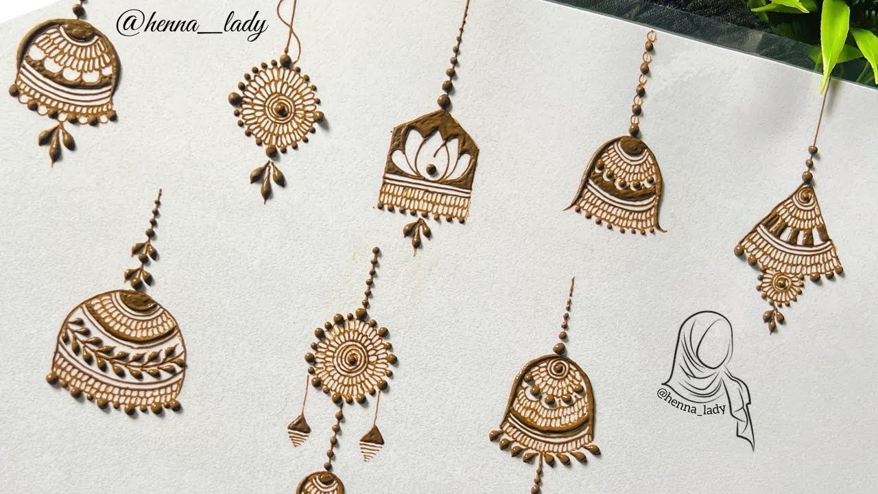 Beautiful Stylish Jhumka Mehndi Design || 9 Different Jhumka Design with @henna_lady 
