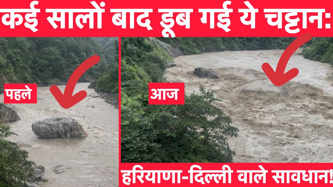दशकों बाद डूब गई विशालकाय चट्टान, उफान पर Tons नदी, Yamuna का जलस्तर खतरे के निशान से ऊपर