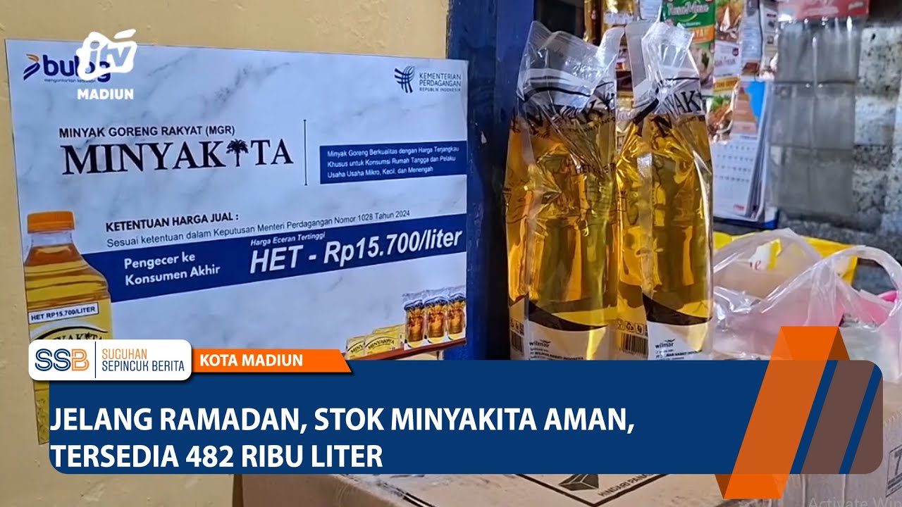 KOTA MADIUN - Jelang Ramadan, Stok Minyakita Aman, Tersedia 482 Ribu Liter