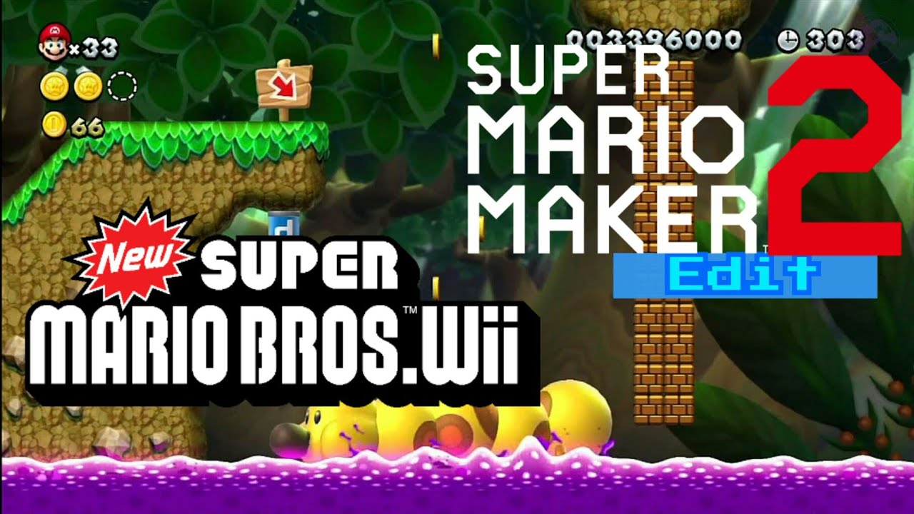[Super Mario Maker 2 MASHUP] New Super Mario Bros. Wii Jungle Theme Mashup (Original+Edit)