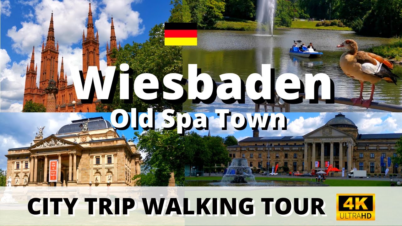 Wiesbaden City Walk Tour | Travel Germany | 4K | Old Spa Town in Europe | Original City Sounds