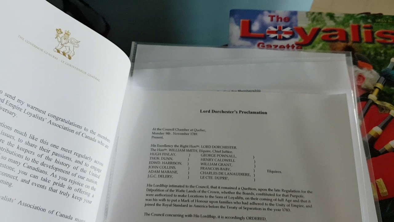 Certificate of Loyalist Descent (United Empire Loyalists)