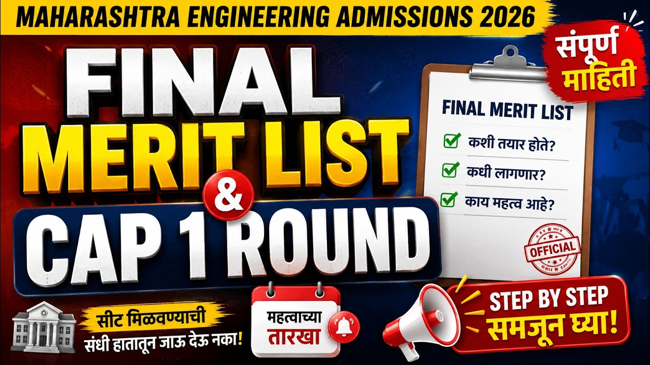 FINAL MERIT LIST & CAP 1 MHT CET ENGINEERING ADMISSIONS 2026 #engineeringadmissions2026 #mhtcet2026