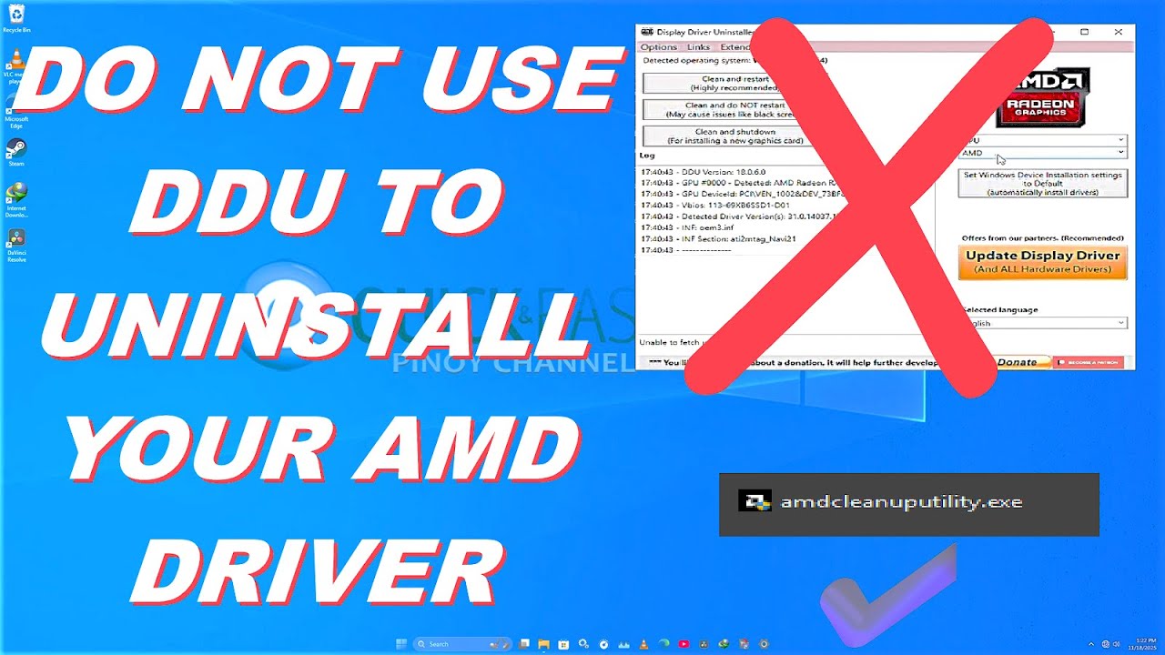 HOW TO UNINSTALL COMPLETELY AMD GRAPHICS DRIVER WITHOUT USING DDU?