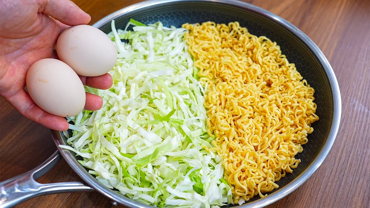 Капуста, лапша с яйцами — это лучше, чем мясо! Завтрак простой и вкусный! Рецепты с капустой