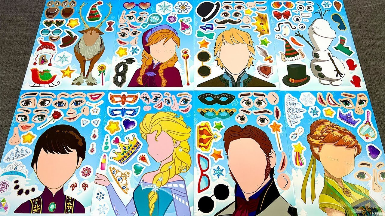 [🐰Paper diy🐰] DISNEY FROZEN ❄️ Paper DIY Sticker Book | Elsa & Anna Snow Magic ASMR