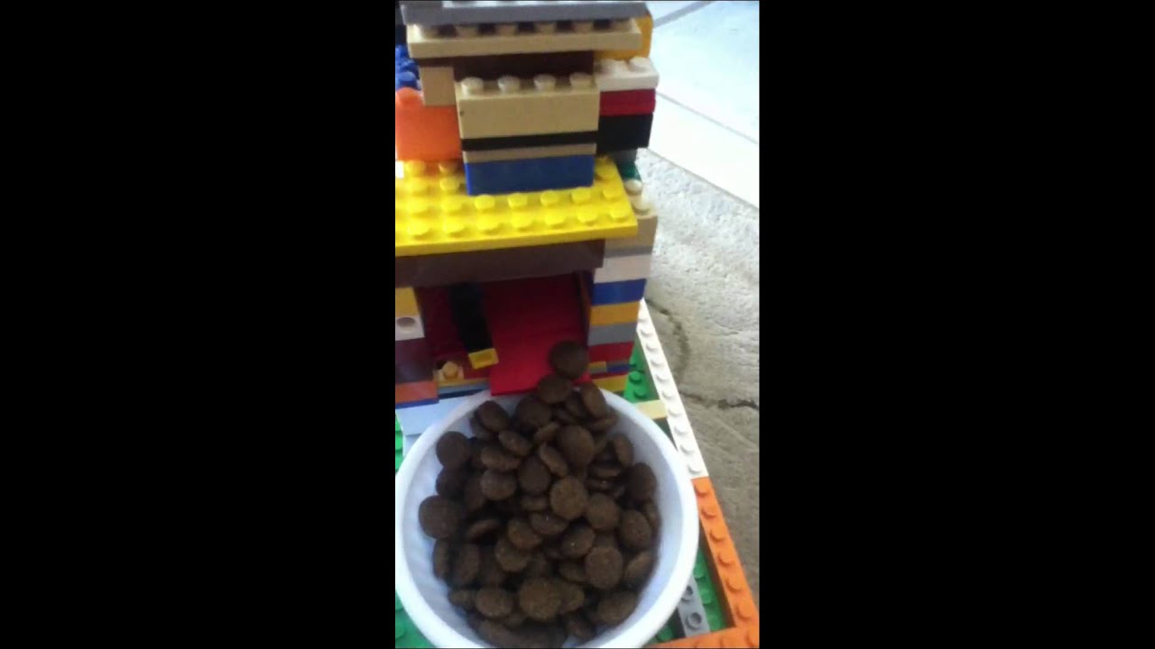 Lego dog food dispenser