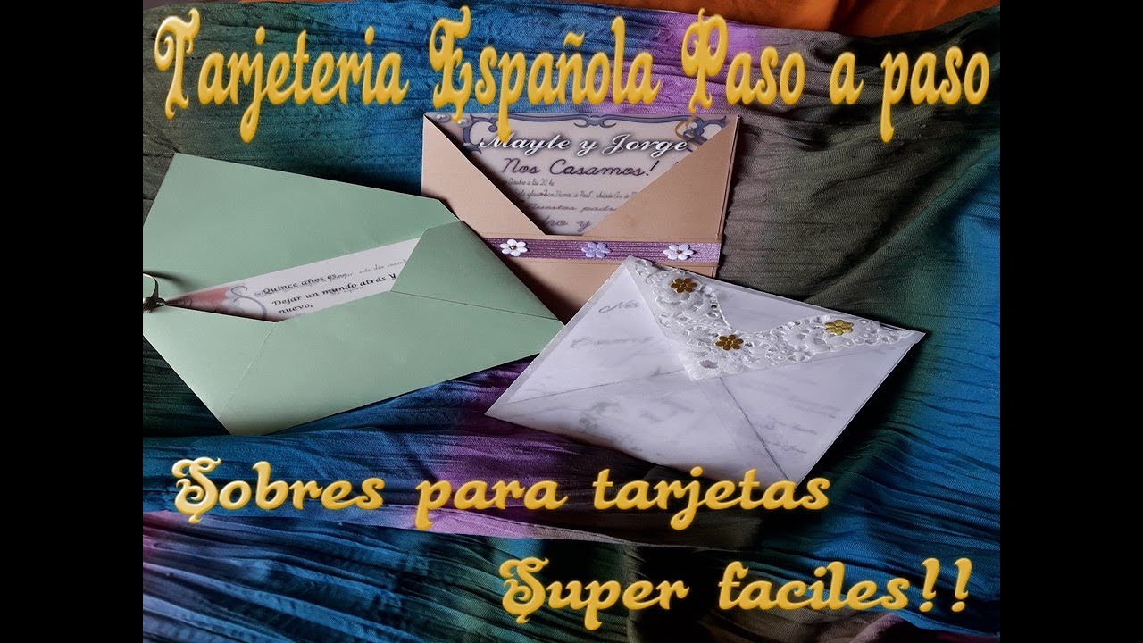 TARJETERIA ESPAÑOLA PASO A PASO SOBRES PARA TARJETAS FACILES !!!