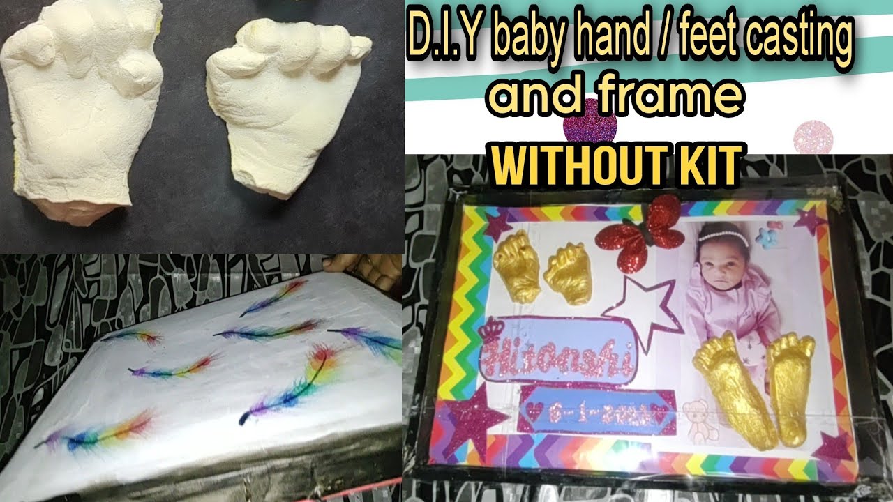 D.I.Y baby hand ✊/ feet👣 casting without readymade kit and box frame 🖼️ ||memories frame||Homemade