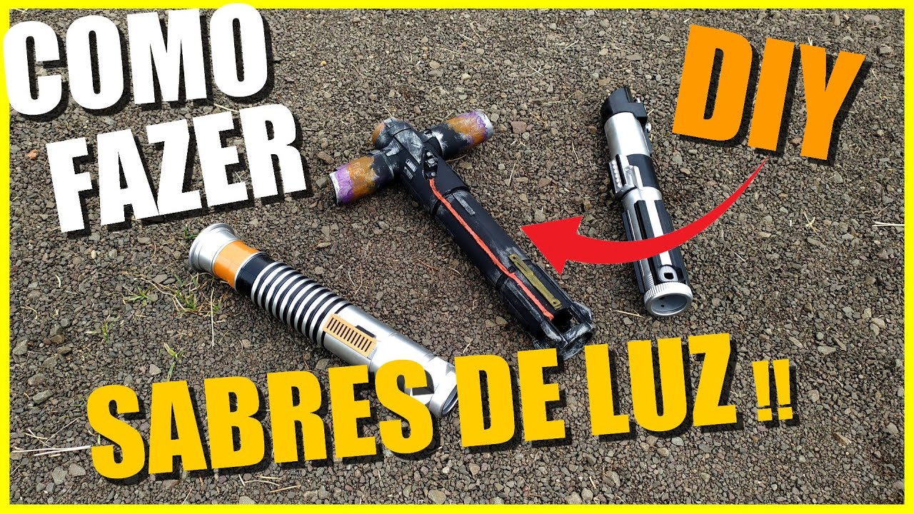 COMO FAZER UM SABRE DE LUZ usando somente TUBOS DE PAPELÃO - QUEST!