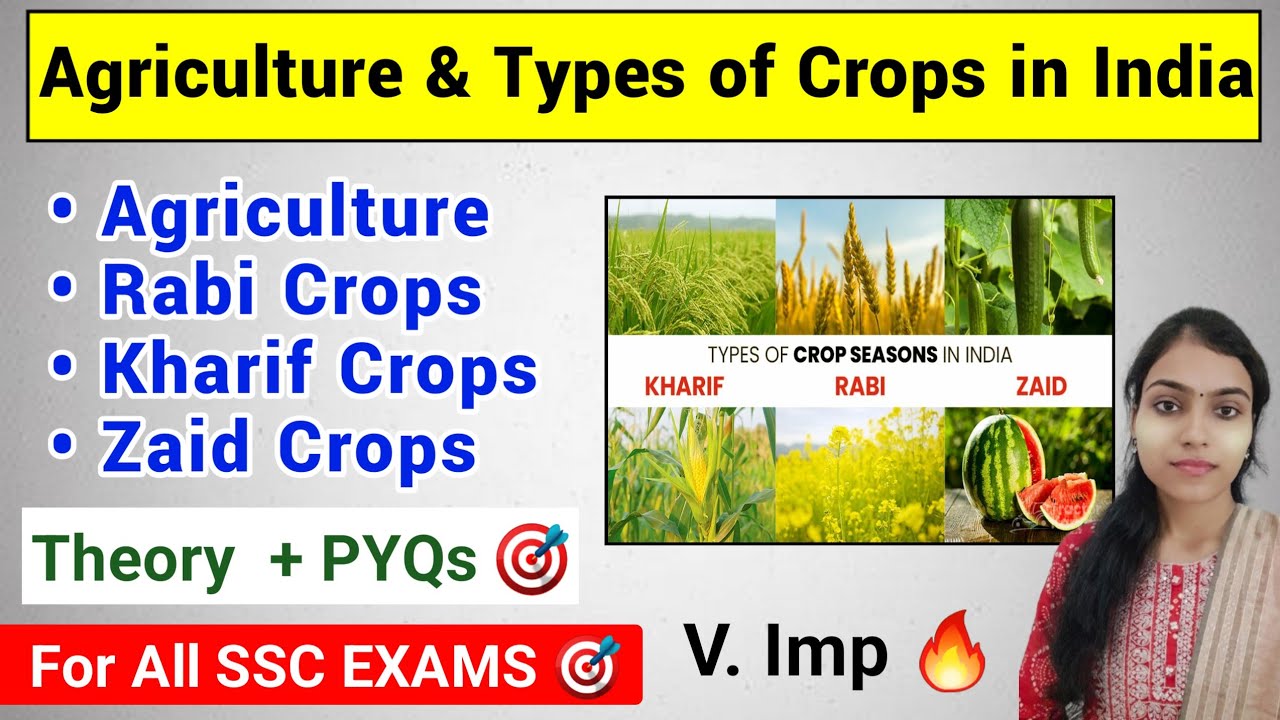 Agriculture in India | Types of Crops in India | SSC Geography #ssc #geography