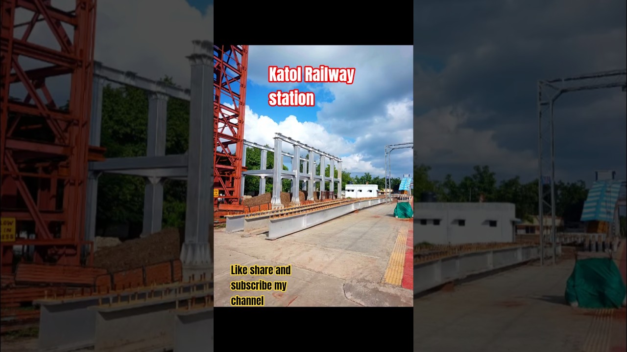 Katol Railway station foot overhead bridge under construction. 