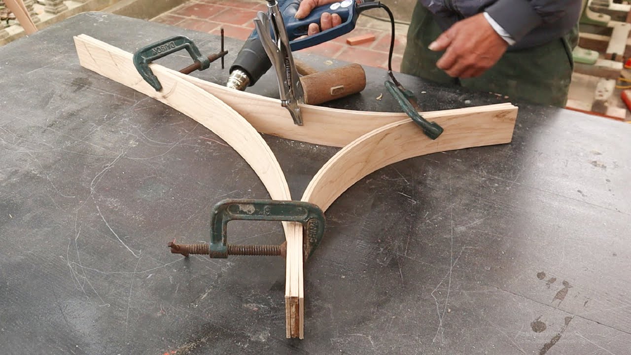 Build A Very Unique Cafe Table From Strips Of Wood // Woodworking Ideas Art