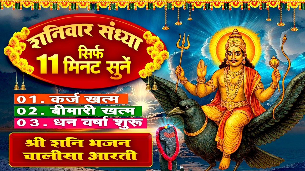 शनिवार संध्या सिर्फ 11 मिनट सुने~कर्ज ख़त्म~बीमारी खत्म~धन वर्षा शुरू~शनिदेव चालीसा आरती~Shanidev