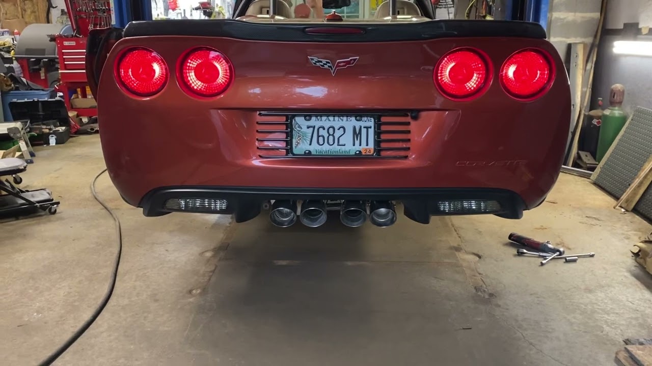 Hooker Blackheart Z06 NPP axle-back exhaust on 750 rwhp 2005 Corvette.