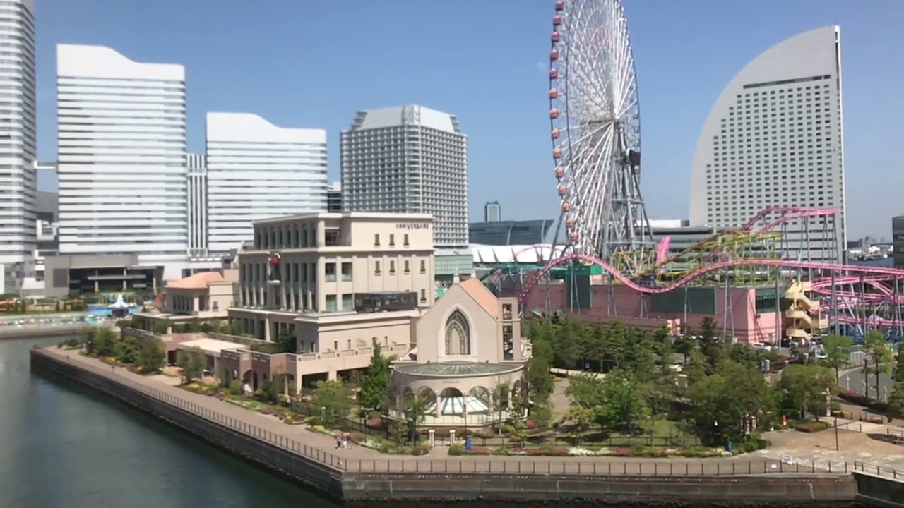 横浜 みなとみらい ロープウェイ ランドマーク側 車窓 (2021年4月27日撮影)