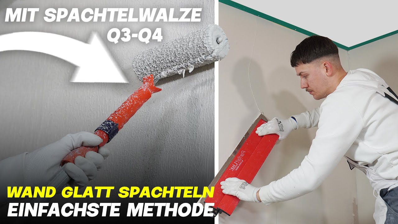 DIE EINFACHSTE METHODE WÄNDE GLATT ZU SPACHTELN (Trockenbau Q3-Q4 Anleitung vom PROFI)