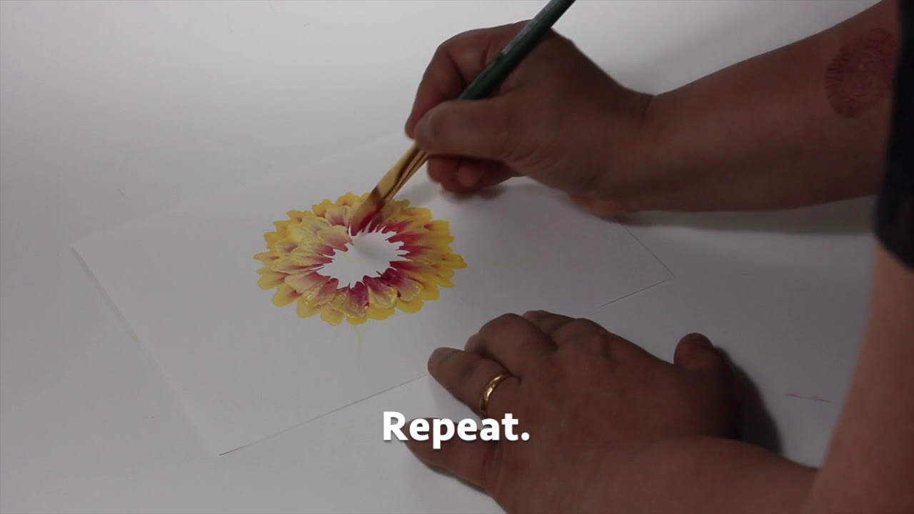 one stroke painting step by step | acrylic flower painting tutorial | marigold