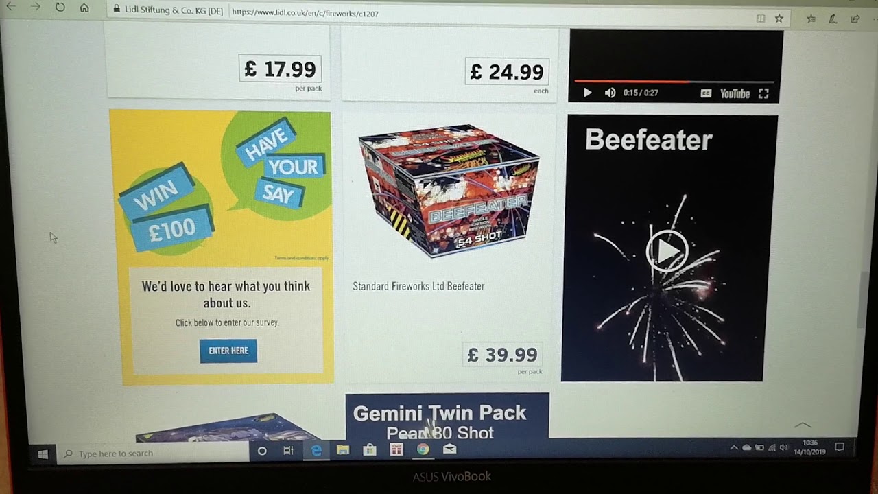 Lidl Fireworks Leaflet 2019
