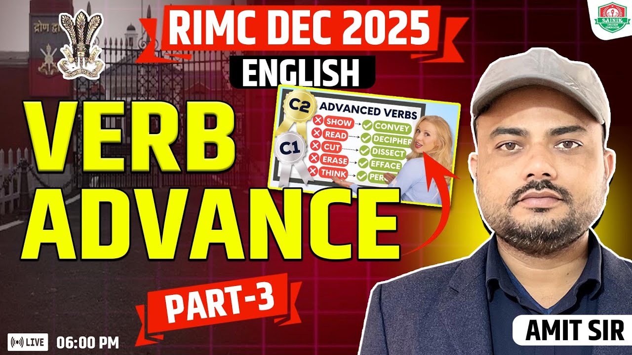 Verb Advance | Part- 3 | RIMC English Grammar | RIMC Online Coaching | RIMC DEC 2025