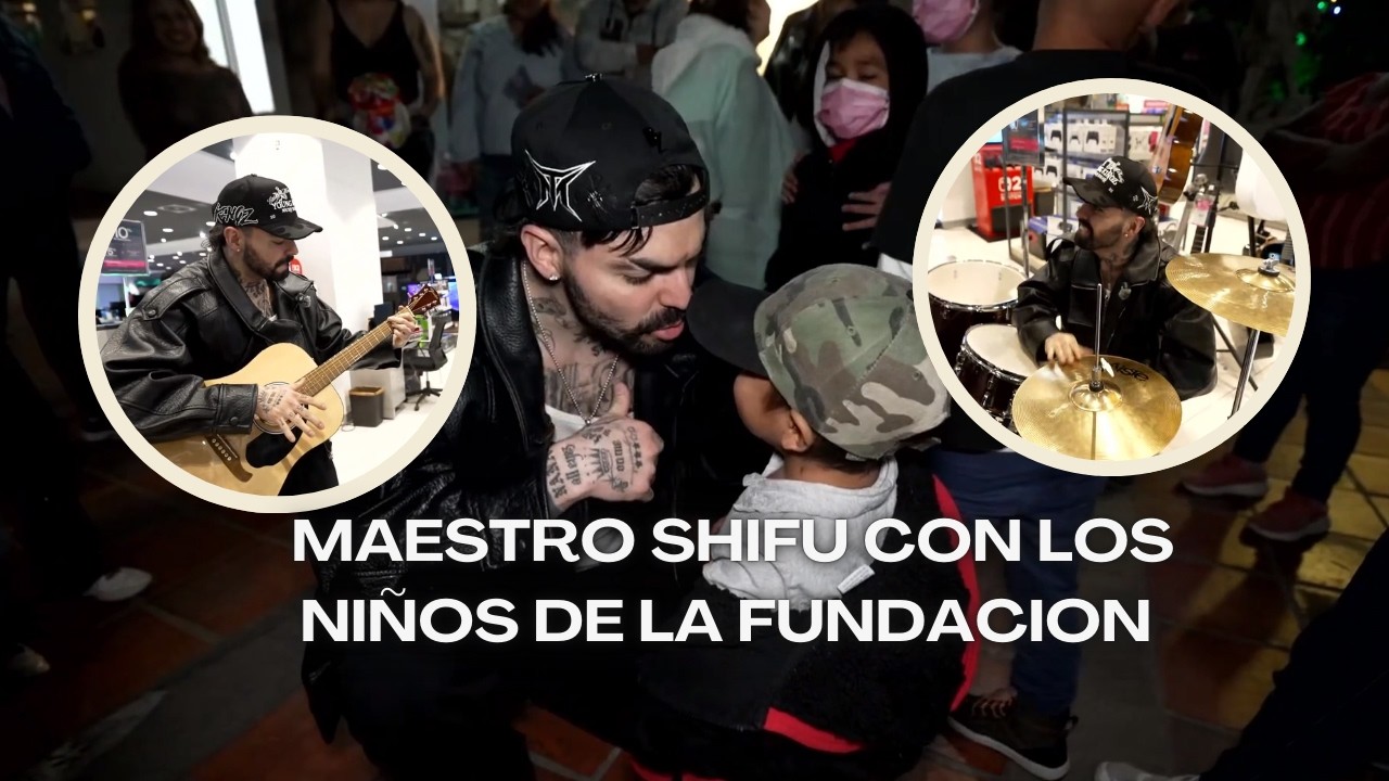 MAESTRO SHIFU COMPARTIENDO CON LOS NIÑOS DE LA FUNDACION