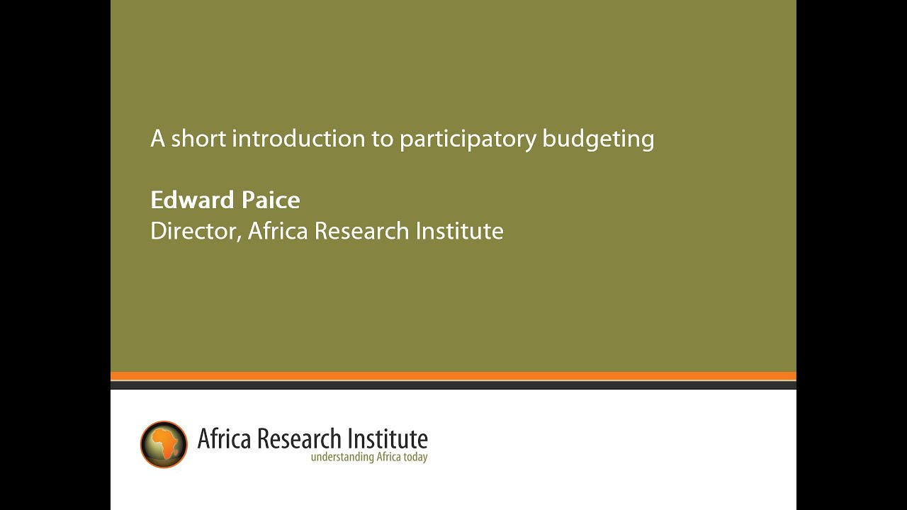 Edward Paice on Participatory Budgeting