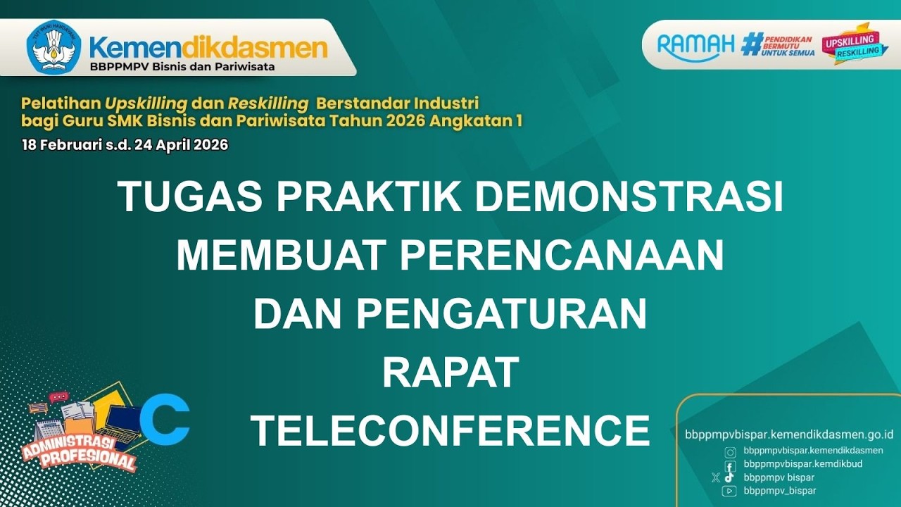 TUGAS PRAKTIK DEMONSTRASI  MEMBUAT PERENCANAAN DAN PENGATURAN RAPAT TELECONFERENCE