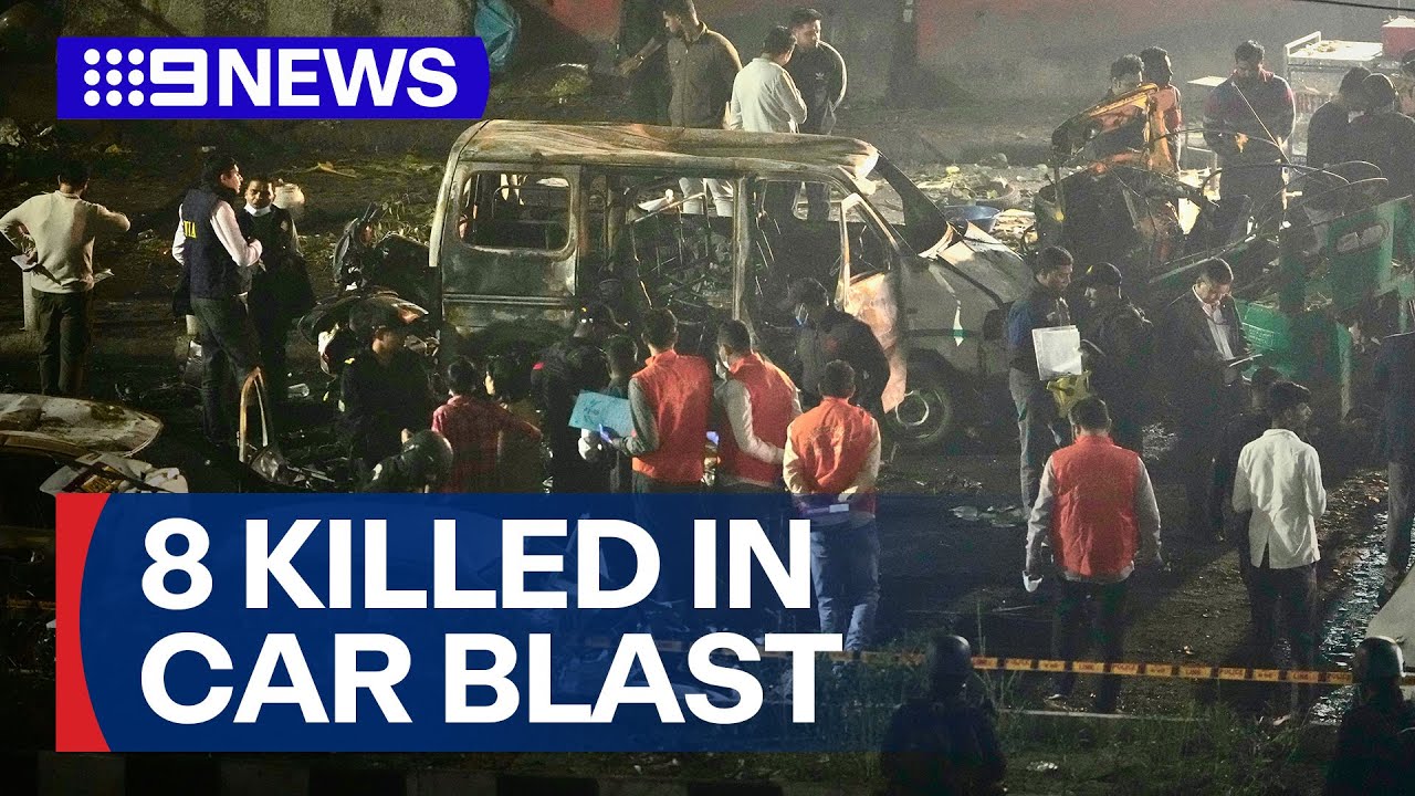At least 8 people killed in car blast near New Delhi's historic Red Fort | 9 News Australia