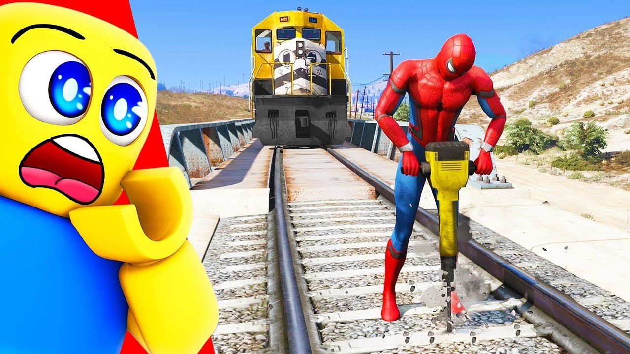 FUNNIEST SPIDER-MAN vs TRAIN FAILS ON THE INTERNET