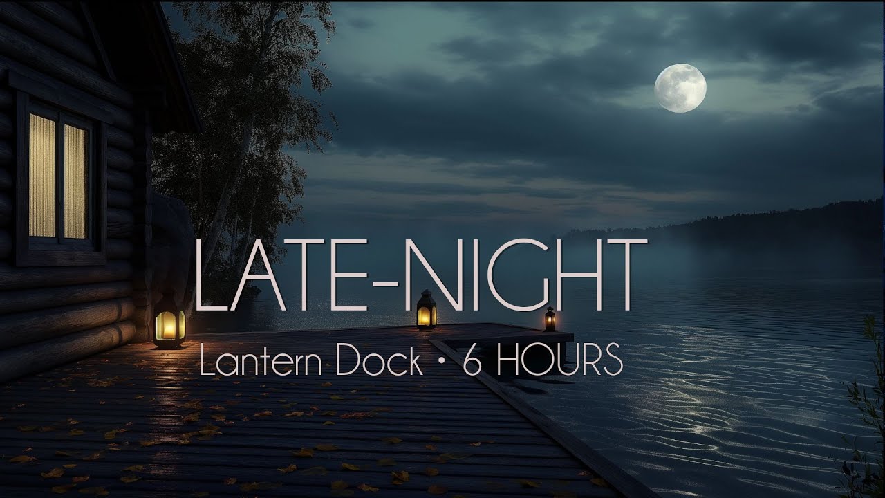 Lantern Dock Lakehouse | 6Hours Night Ambience | Black Screen | Seamless Loop