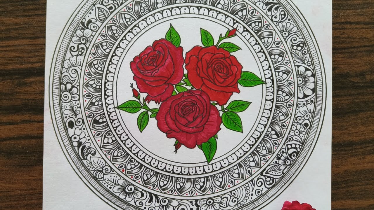 How to draw Mandala Art Rose🌹|Mandala Art Design|Mesmerizing Mandala Art |Step-by-Step#mandaladesign