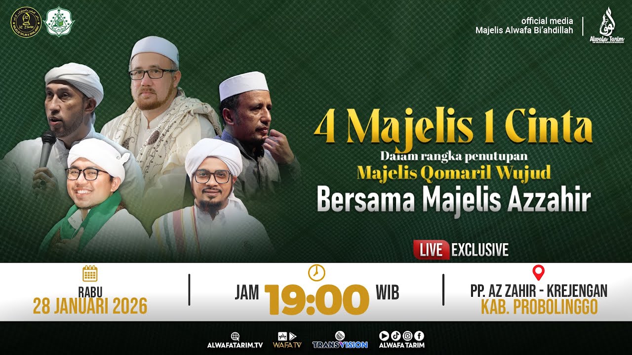 🔴LIVE | 4 MAJELIS 1 CINTA, DALAM RANGKA PENUTUPAN MAJELIS QOMARIL WUJUD BERSAMA MAJELIS AZ ZAHIR