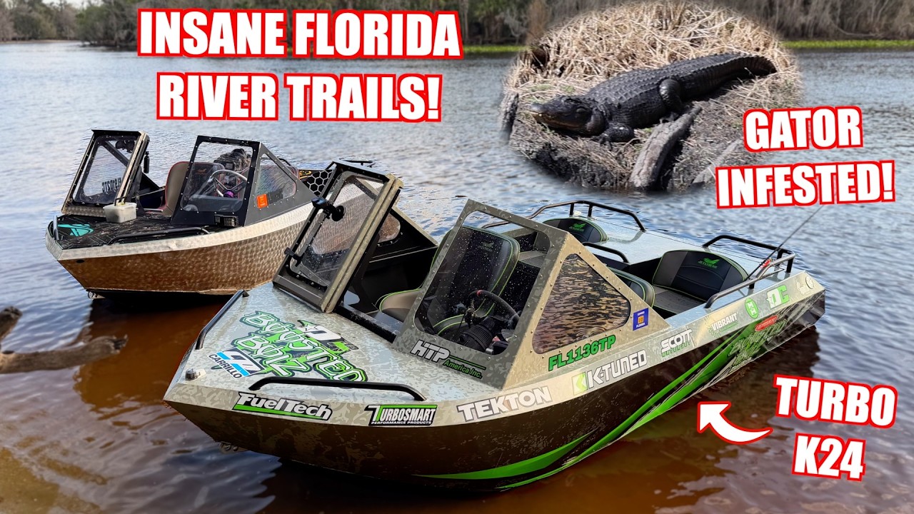 Our Turbo K-Swapped Mini Jet Boat Takes On INSANE Florida River Trails!