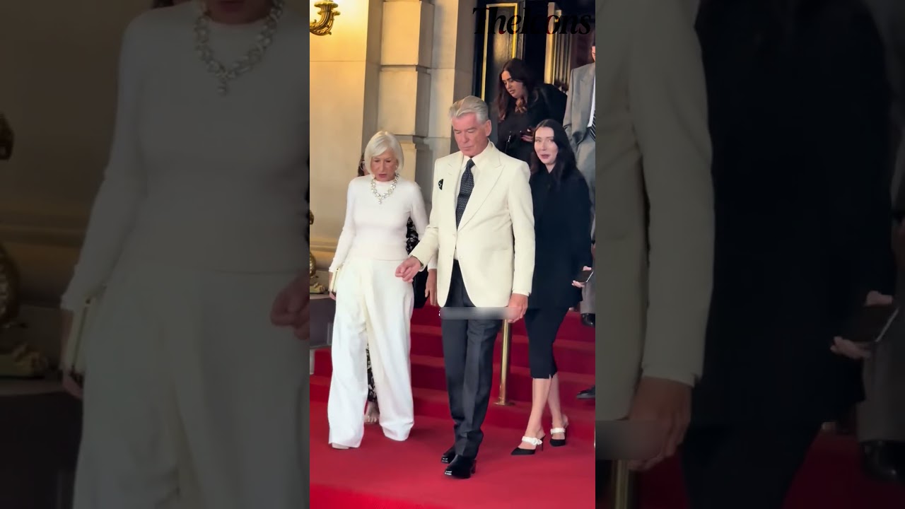 Pierce Brosnan Walks Helen Mirren At The Thursday Murder Club Premiere💐 #piercebrosnan #helenmirren