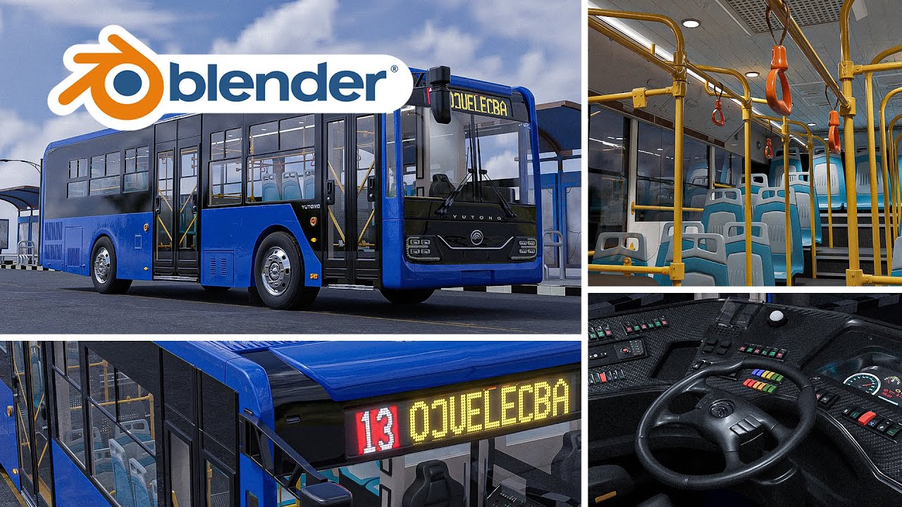 Yutong Bus Modelling in Blender 3D | Timelapse 🚍
