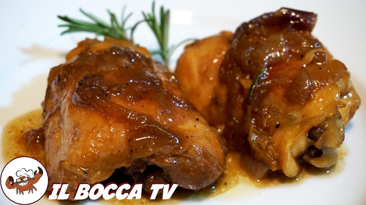 579 - Pollo glassato alla birra con miele e cipolle...e poi sali in consolle! (secondi di carne)