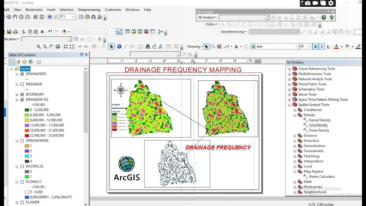 Картирование и анализ частоты стока в ArcGIS | Пошаговое руководство