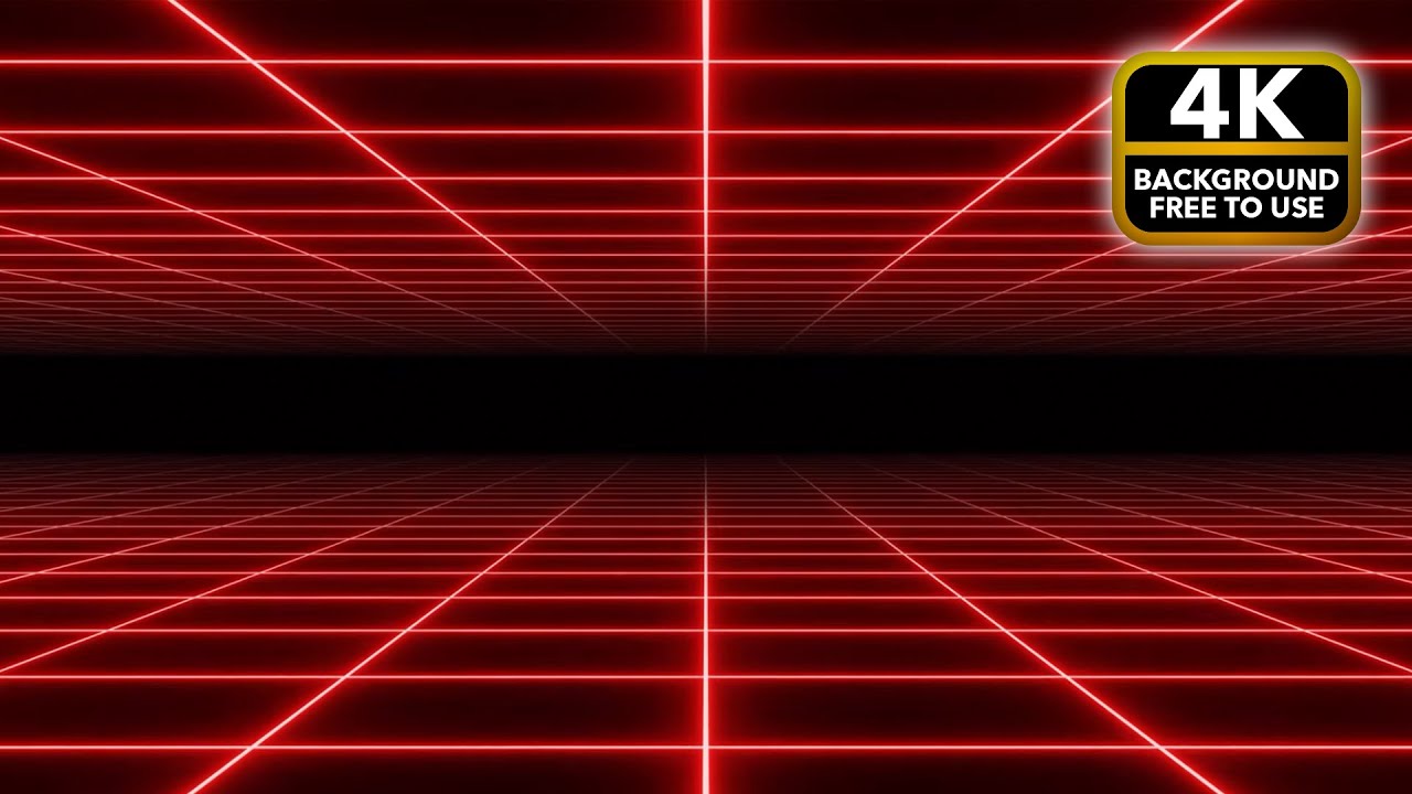 4K Red Neon Grid 🔥 | Futuristic Sci-Fi Loop | Retro Background