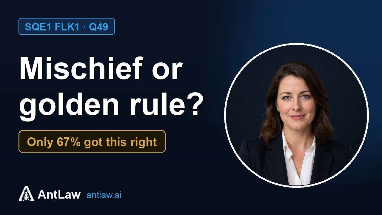 SQE1 FLK1 Q49: statutory interpretation: the mischief rule explained
